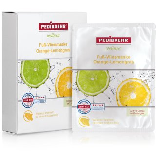 PEDIBAEHR WELLNESS Fu&szlig;-Vliesmaske Orange-Lemongrass (5Paar)